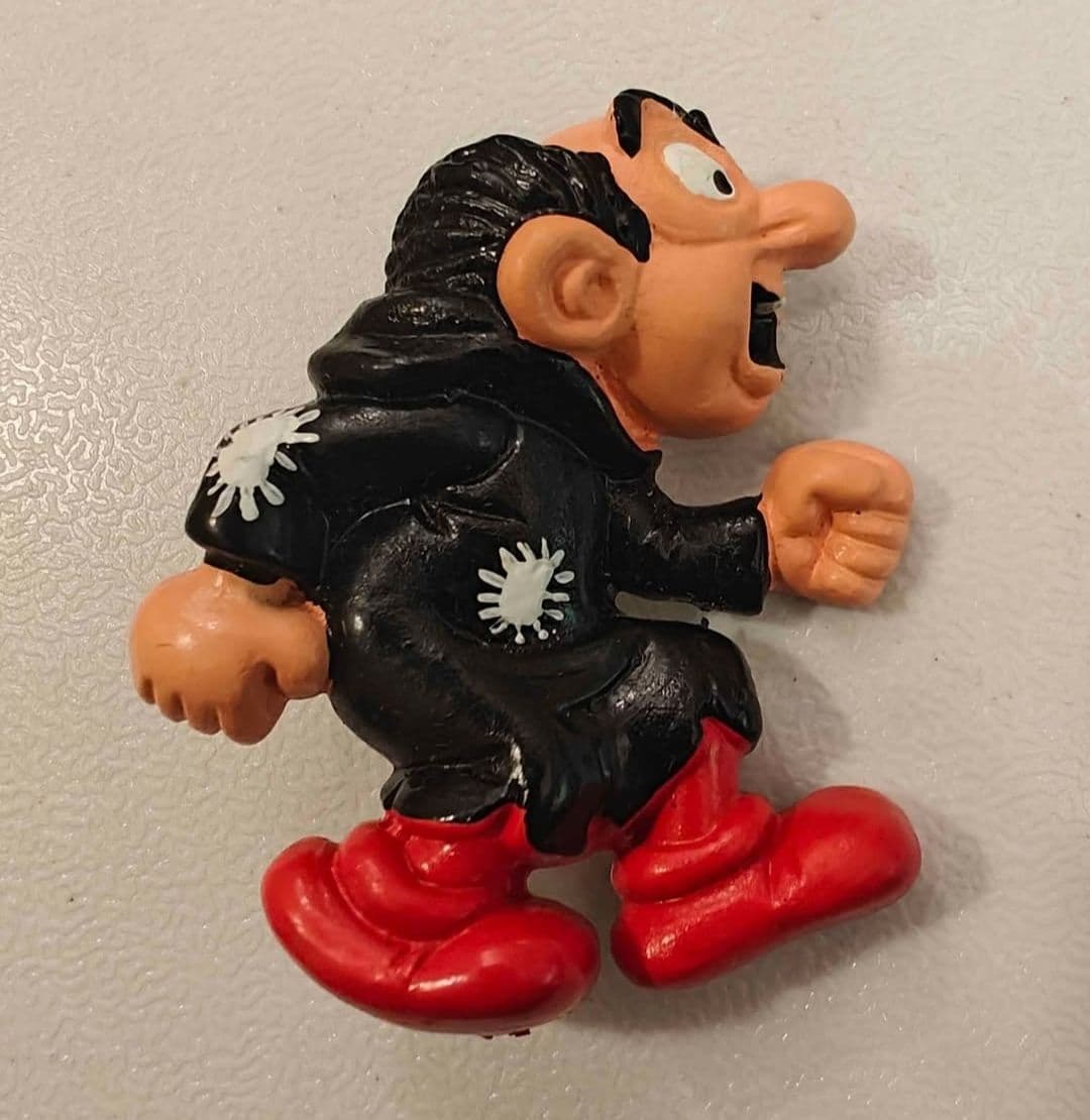 Vintage 1983 Smurfs Gargamel Clip Villain Figure Peyo Schleich Hong Kong