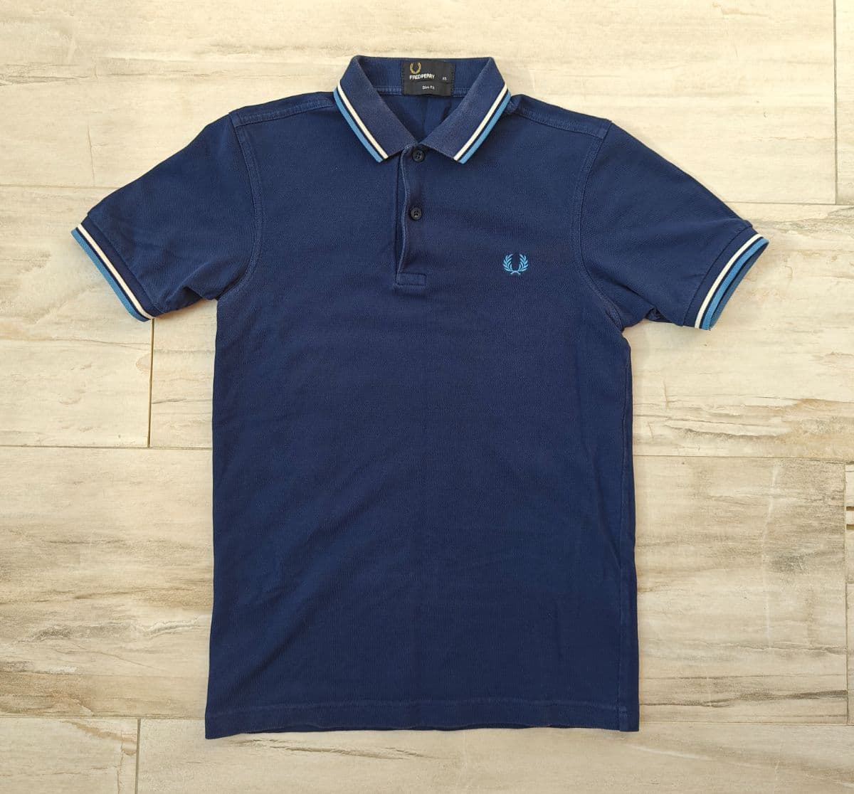 Fred Perry Twin Tipped Polo Shirt - Navy Blue - Size XS (Slim Fit)