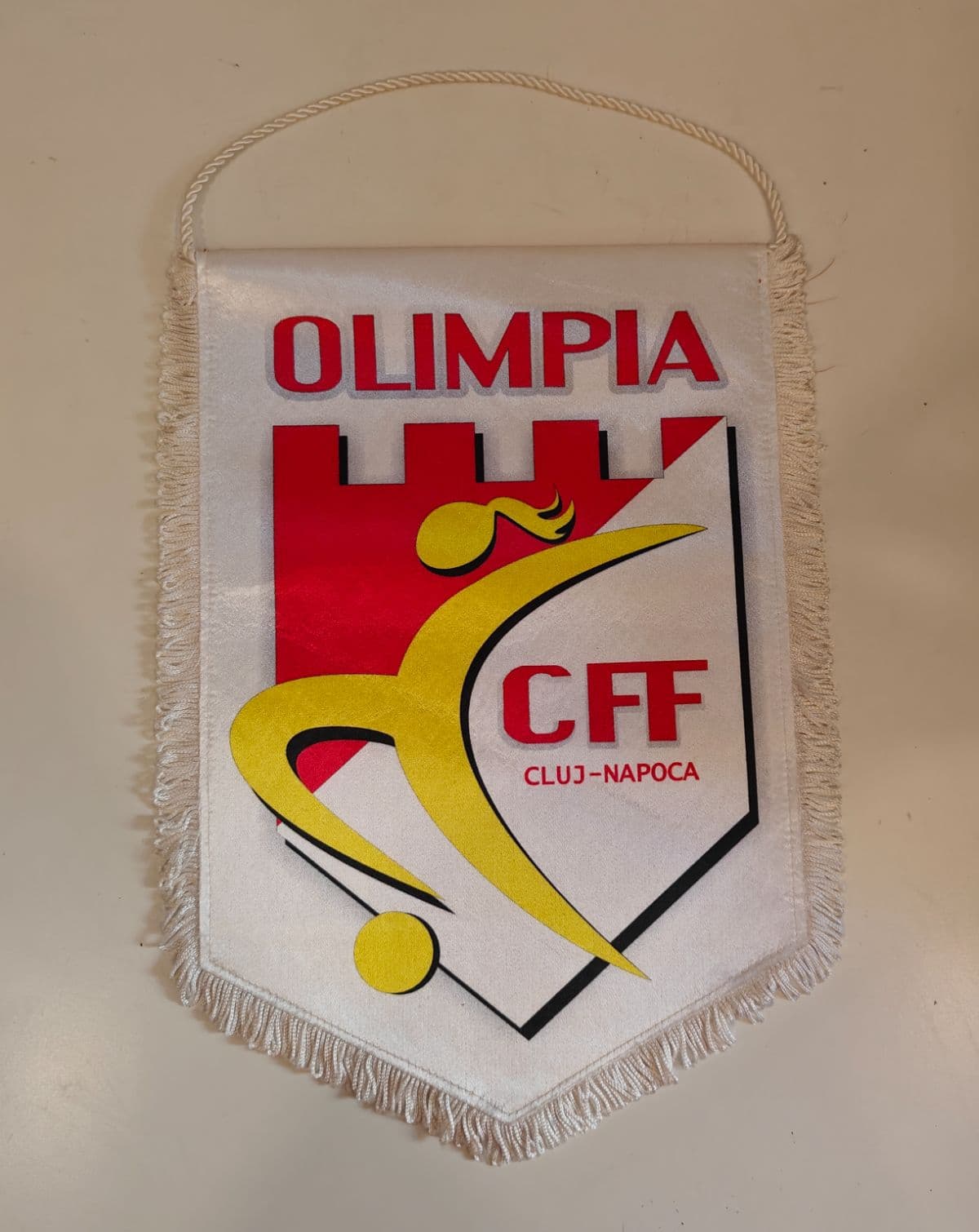 Vintage CFF Olimpia Cluj-Napoca Romania Football Pennant Flag Rare Womens Crest