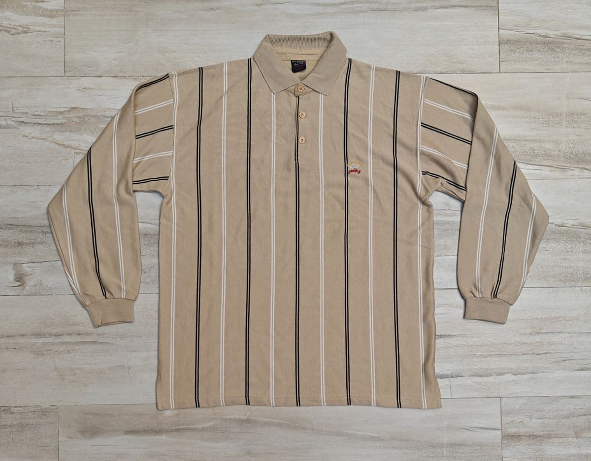 Vintage Paul & Shark Yachting Polo Long Sleeve Stripe - XXL
