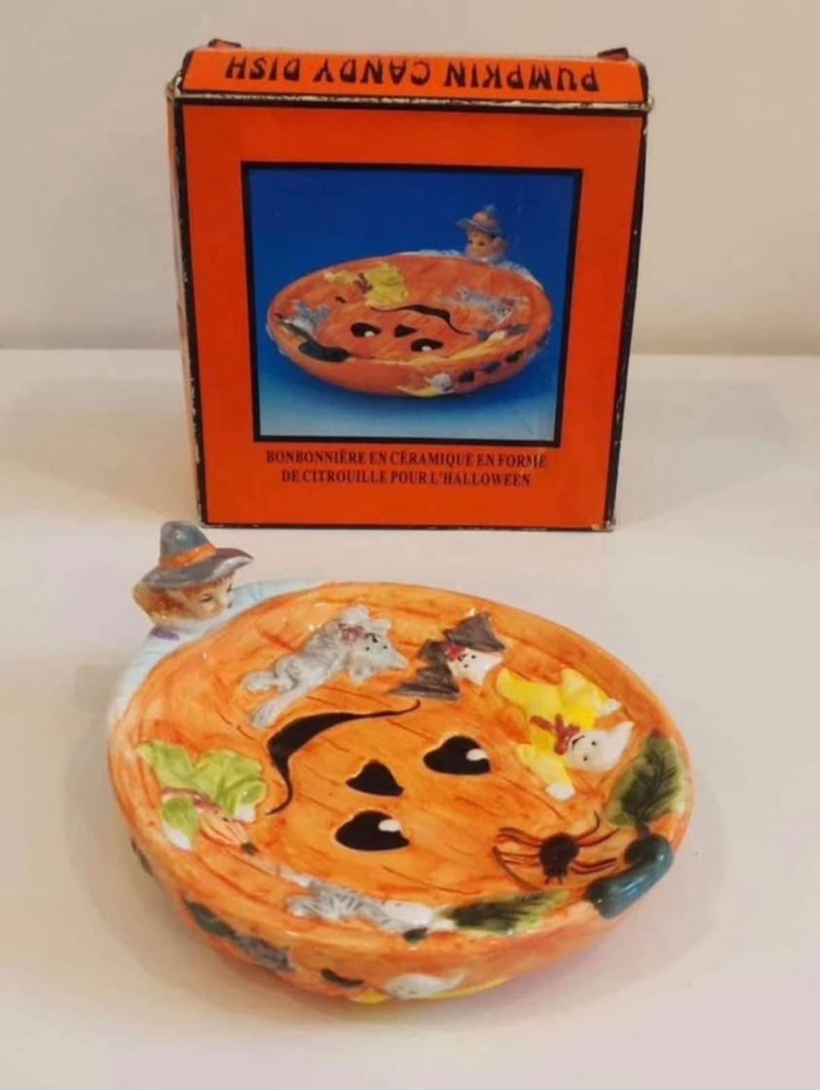 Halloween Pumpkin Dish Tray For Candy
