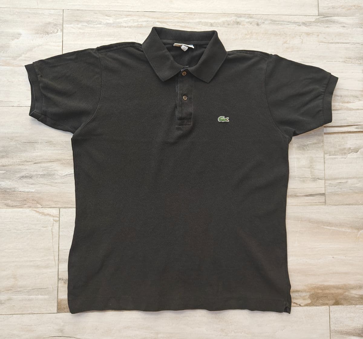 Authentic Black Lacoste Polo Shirt Size Medium